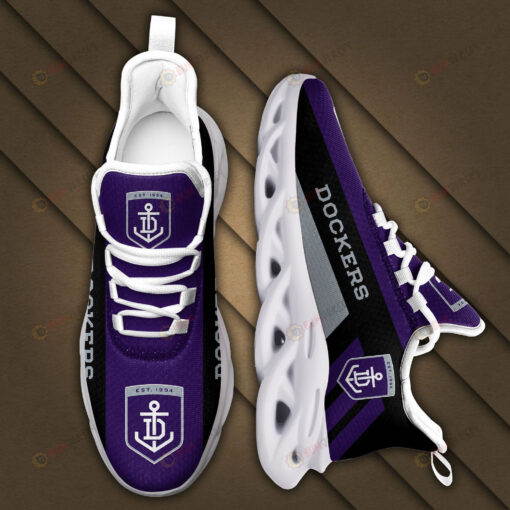 Fremantle Dockers Logo Black Stripe Pattern 3D Max Soul Sneaker Shoes In Purple