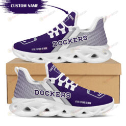 Fremantle Dockers Logo Custom Name Pattern 3D Max Soul Sneaker Shoes In Purple And Gray