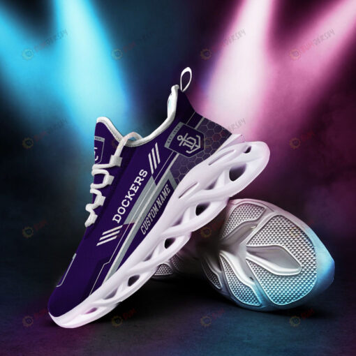 Fremantle Dockers Logo Pattern Custom Name 3D Max Soul Sneaker Shoes In Purple