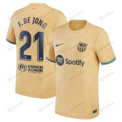 Frenkie De Jong 21 Barcelona 2022/23 Away Breathe Stadium Player Jersey - Yellow