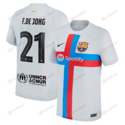 Frenkie De Jong 21 Barcelona 2022/23 Third Breathe Stadium Player Men Jersey - Gray