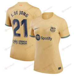 Frenkie De Jong 21 Barcelona Women 2022/23 Away Jersey - Yellow