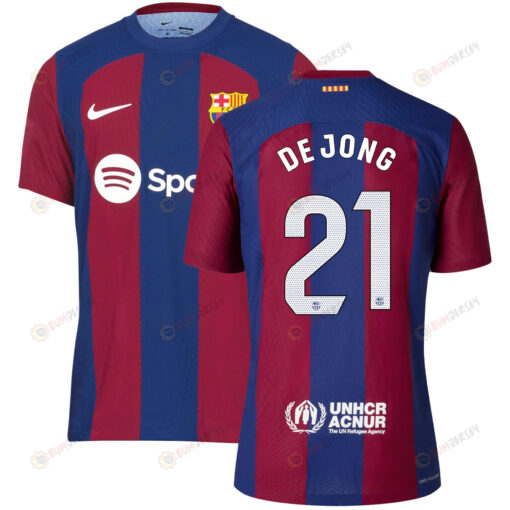 Frenkie de Jong 21 Barcelona 2023/24 Home Men Jersey - Blue/Scarlet