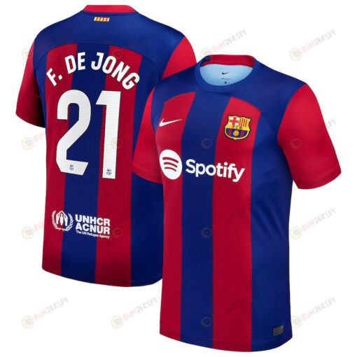 Frenkie de Jong 21 Barcelona 2023/24 Home Stadium Player Men Jersey - Royal