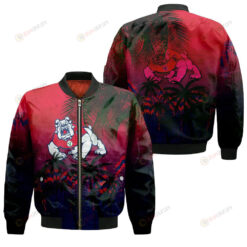 Fresno State Bulldogs Bomber Jacket 3D Printed Coconut Tree Tropical Grunge