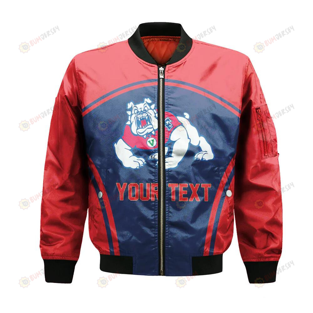 Fresno State Bulldogs Bomber Jacket 3D Printed Curve Style Sport