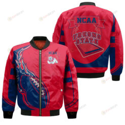 Fresno State Bulldogs Bomber Jacket 3D Printed - Fire Football