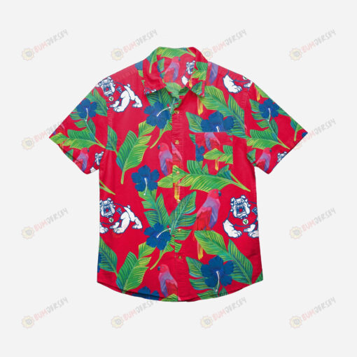 Fresno State Bulldogs Floral Button Up Hawaiian Shirt
