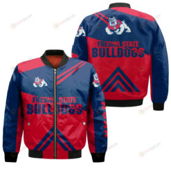 Fresno State Bulldogs Football Bomber Jacket 3D Printed - Stripes Cross Shoulders