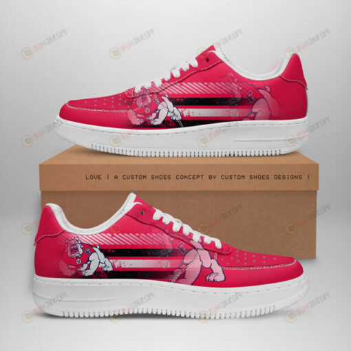 Fresno State Bulldogs Logo Stripe Pattern Air Force 1 Printed In Red