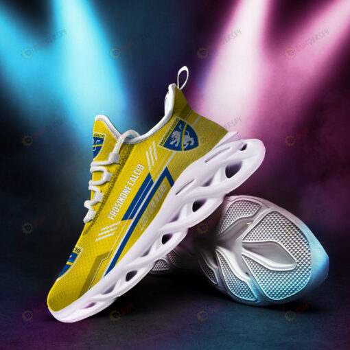 Frosinone Calcio Logo Pattern Custom Name 3D Max Soul Sneaker Shoes In Yellow