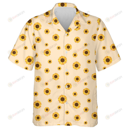 Full Of Blooming Sunflowers On Pink Background Hawaiian Shirt