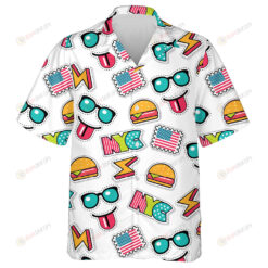 Funny American Icons Lifestyle Doodle Pattern Hawaiian Shirt