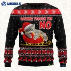 Funny Cat Dashing Though The No Ugly Sweaters For Men Women Unisex