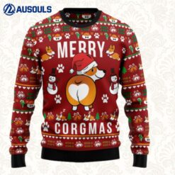 Funny Corgi Merry X Mas Ugly Sweaters For Men Women Unisex