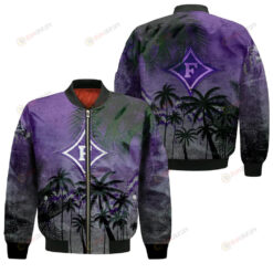 Furman Paladins Bomber Jacket 3D Printed Coconut Tree Tropical Grunge