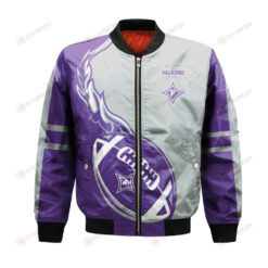 Furman Paladins Bomber Jacket 3D Printed Flame Ball Pattern