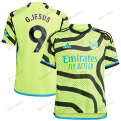 Gabriel Jesus 9 Arsenal 2023/24 Away Youth Jersey - Yellow