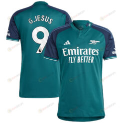 Gabriel Jesus 9 Arsenal 2023/24 Third Men Jersey - Green