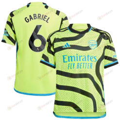 Gabriel Magalh?es 6 Arsenal 2023/24 Away Youth Jersey - Yellow
