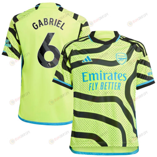 Gabriel Magalh?es 6 Arsenal 2023/24 Away Youth Jersey - Yellow