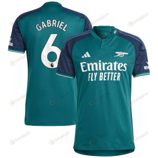 Gabriel Magalh?es 6 Arsenal 2023/24 Third Men Jersey - Green