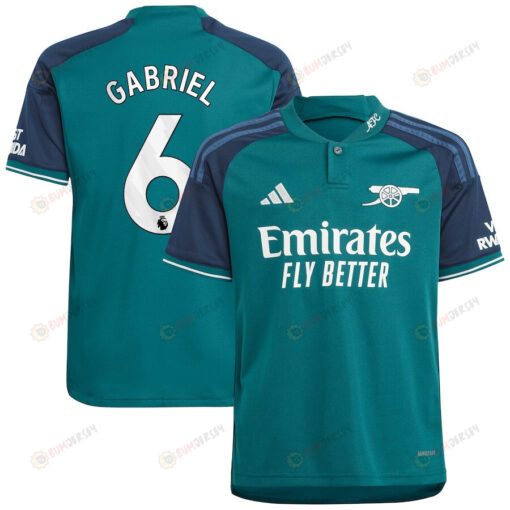 Gabriel Magalh?es 6 Arsenal 2023/24 Third YOUTH Jersey - Green