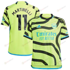 Gabriel Martinelli 11 Arsenal 2023/24 Away Youth Jersey - Yellow