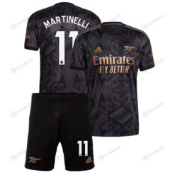 Gabriel Martinelli 11 Arsenal Away Kit 2022 - 2023 Men Jersey - Black