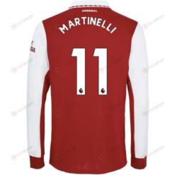 Gabriel Martinelli 11 Arsenal Long Sleeve Home Jersey 2022-23 - Men Red