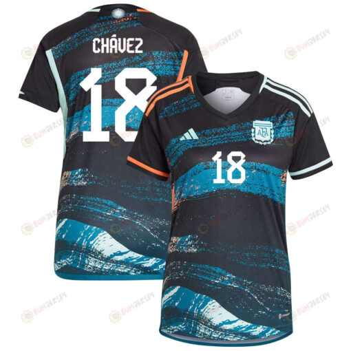 Gabriela Ch?vez 18 Argentina Women's National Team 2023-24 World Cup Away Women Jersey