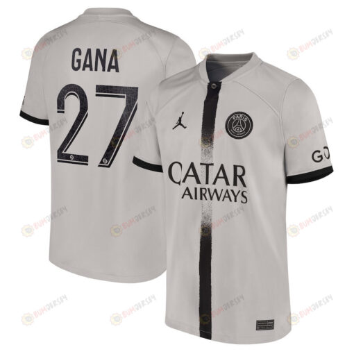 Gana 27 Paris Saint-Germain Youth 2022/23 Away Player Jersey - Black