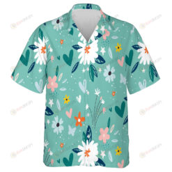 Garden Flower Plants Botanical On Green Background Design Hawaiian Shirt