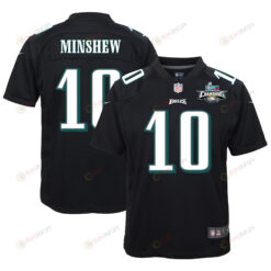 Gardner Minshew 10 Philadelphia Eagles Super Bowl LVII Champions 2 Stars Youth Jersey - Black