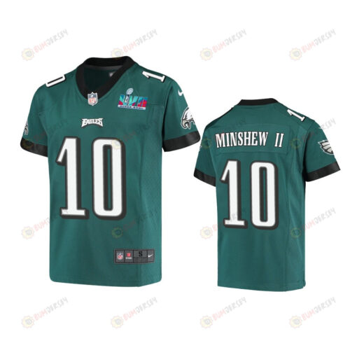 Gardner Minshew 10 Philadelphia Eagles Youth Super Bowl LVII Game Jersey - Green