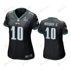 Gardner Minshew II 10 Philadelphia Eagles Super Bowl LVII Black Game Jersey - Women