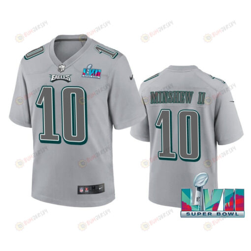 Gardner Minshew II 10 Philadelphia Eagles Super Bowl LVII Youth Atmosphere Game Jersey - Gray