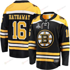 Garnet Hathaway 16 Boston Bruins Stanley Cup 2023 Playoffs Patch Home Breakaway Men Jersey - Black