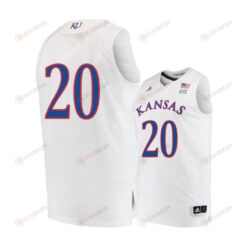 Garrett Luinstra 20 Kansas Jayhawks Basketball Men Jersey - White