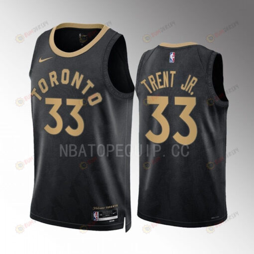 Gary Trent Jr. 33 2022-23 Toronto Raptors Black City Edition Jersey Swingman