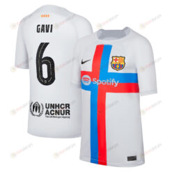 Gavi 6 Barcelona Youth 2022/23 Third Breathe Stadium Player Jersey - Gray