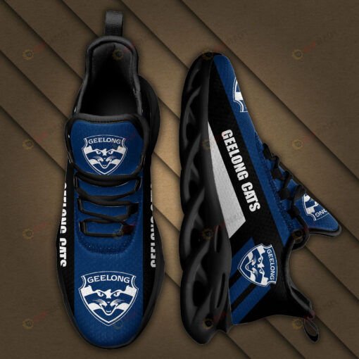 Geelong Cats Logo Pattern 3D Max Soul Sneaker Shoes In Blue Black White