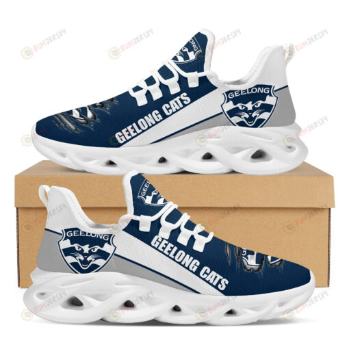 Geelong Cats Logo Torn Pattern 3D Max Soul Sneaker Shoes