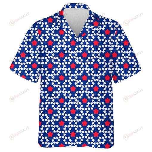 Geometry Kids Colorful Star Usa On Dark Blue Background Pattern Hawaiian Shirt