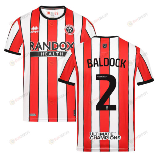 George Baldock 2 Sheffield United 2022-23 Home Jersey - Red/White Stripes