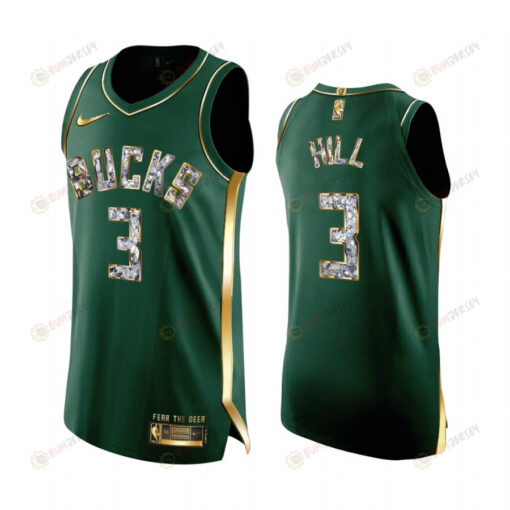 George Hill 3 Green Milwaukee Bucks 2022 Playoffs Jersey Diamond Edition