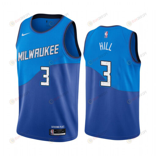 George Hill 3 Milwaukee Bucks City Edition Blue Jersey