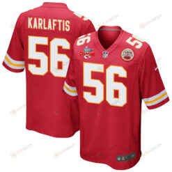 George Karlaftis 56 Kansas City Chiefs Super Bowl LVII Champions 3 Stars Men's Jersey - Red