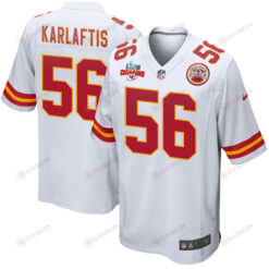 George Karlaftis 56 Kansas City Chiefs Super Bowl LVII Champions 3 Stars Men's Jersey - White