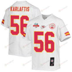 George Karlaftis 56 Kansas City Chiefs Super Bowl LVII Champions 3 Stars Youth Jersey - White